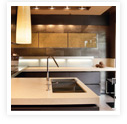 Black quartz kitchen countertop